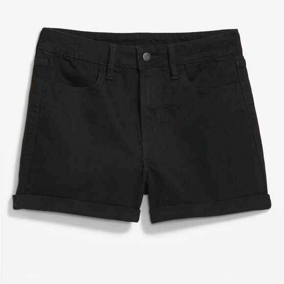 NWT Old Navy Black WOW Jean Shorts Mid-Rise Tailored Fit - Picture 2 of 12